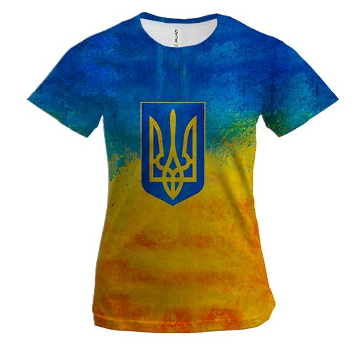 Женская 3D футболка с Гербом Украины
