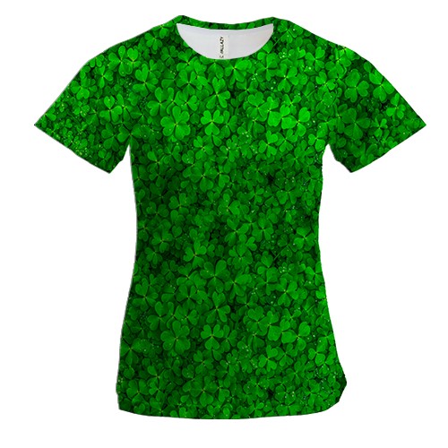 Женская 3D футболка с клевером