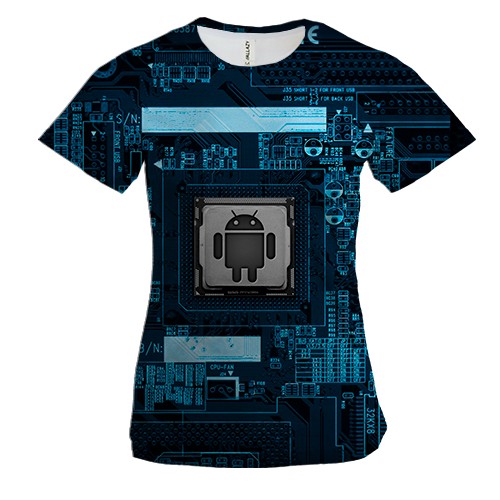 Жіноча 3D футболка Android inside