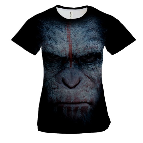 Женская 3D футболка с гориллой