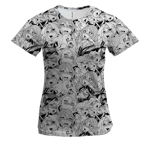 Жіноча 3D футболка Ахегао