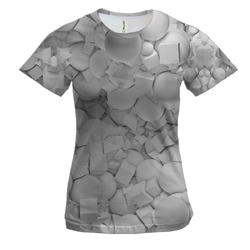 Женская 3D футболка Геометрические фигуры