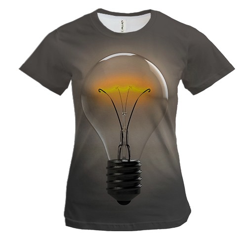 Жіноча 3D футболка Лампочка