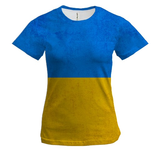 Женская 3D футболка желто-синяя