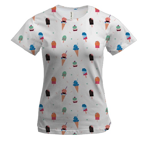 Женская 3D футболка с мороженым
