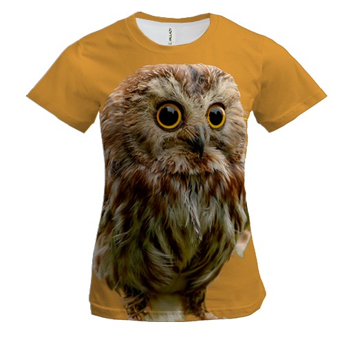 Женская 3D футболка с совой