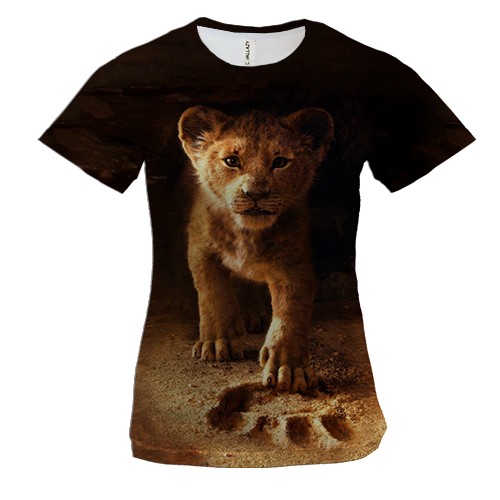 Женская 3D футболка с львенком Симба (2)