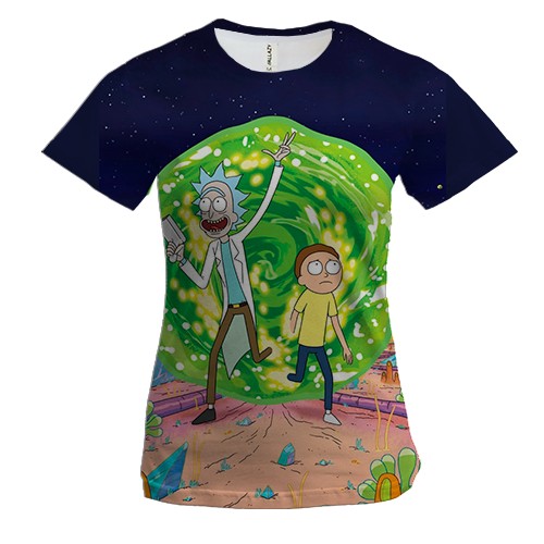Женская 3D футболка Рик и Морти