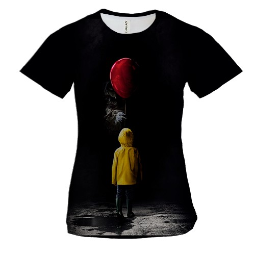 Женская 3D футболка Мальчик с шариком (Оно)