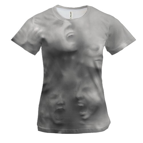 Женская 3D футболка Призраки внутри