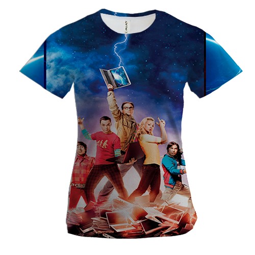 Женская 3D футболка Теория Большого взрыва