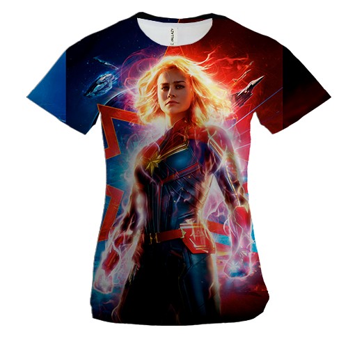 Жіноча 3D футболка Капітан Марвел