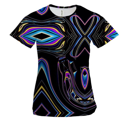 Женская 3D футболка "Цветная абстракция"