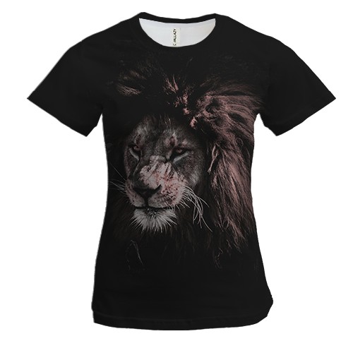 Женская 3D футболка с рисунком льва