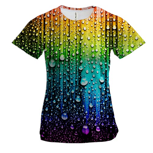 Женская 3D футболка Цветные капли