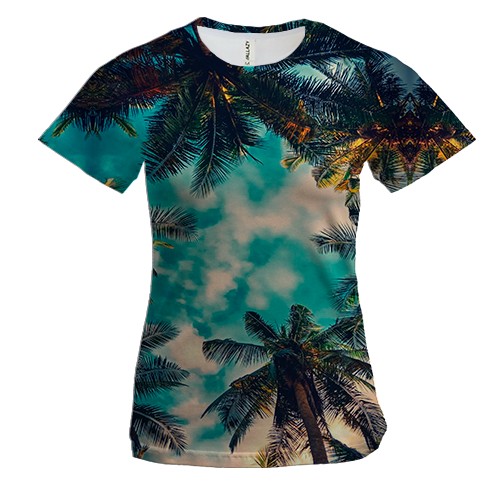 Жіноча 3D футболка Тропічне небо