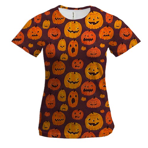 Жіноча 3D футболка з гарбузами