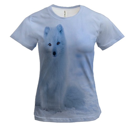 Женская 3D футболка с полярным лисом
