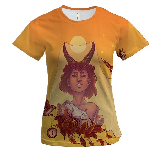 Женская 3D футболка со знаком зодиака Козерог