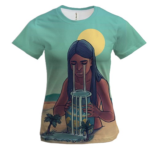 Женская 3D футболка со знаком зодиака Водолей