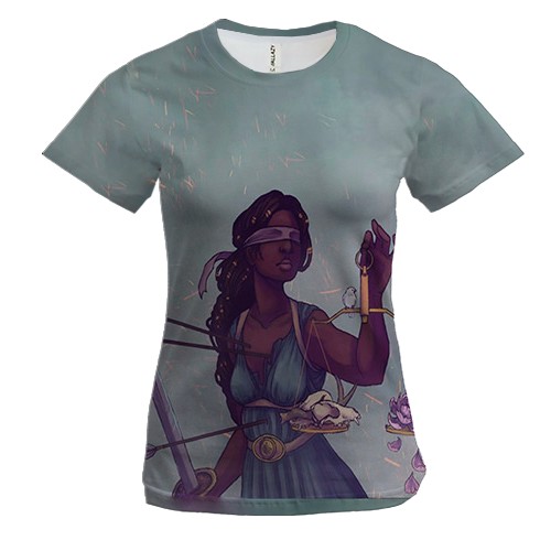 Женская 3D футболка со знаком зодиака Весы