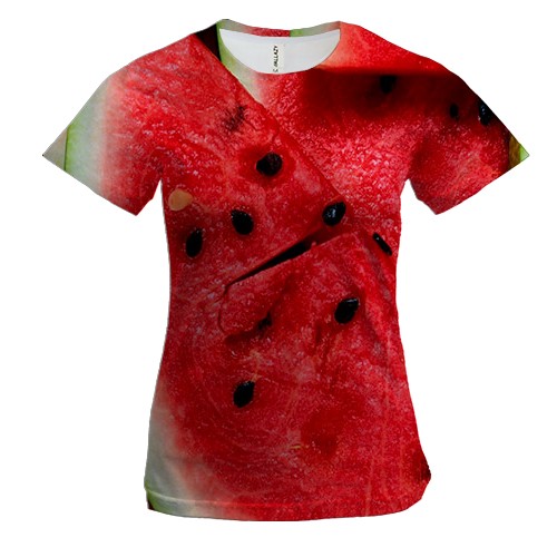 Женская 3D футболка с арбузами