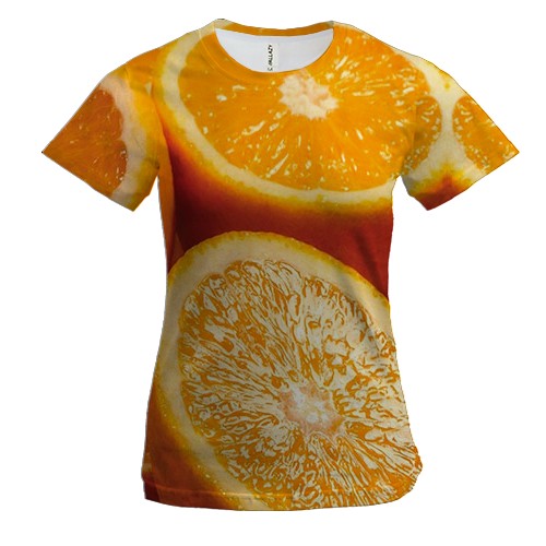 Женская 3D футболка с апельсинами