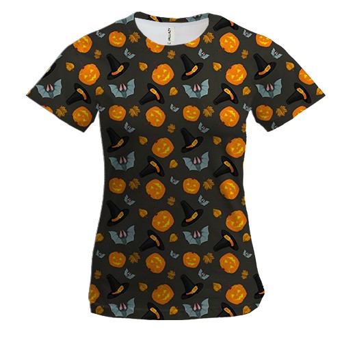 Жіноча 3D футболка з гарбузами (арт)