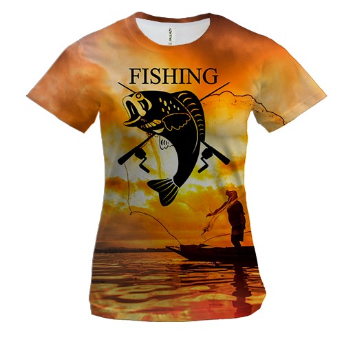 Жіноча 3D футболка Fishing