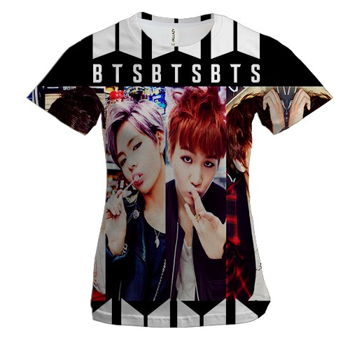 Женская 3D футболка с группой БТС (BTS) K-POP