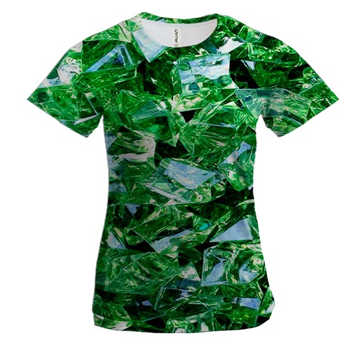 Женская 3D футболка с изумрудами