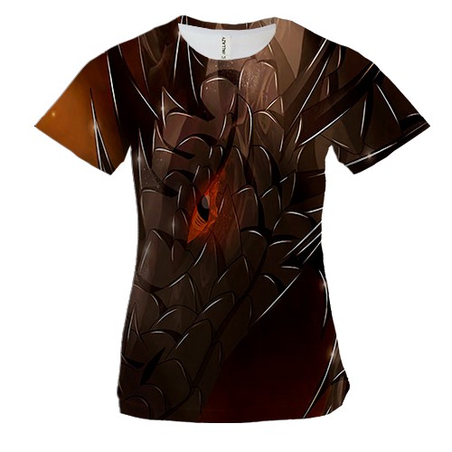 Женская 3D футболка с драконом