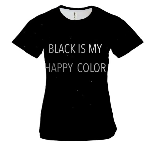 Жіноча 3D футболка Black is my happy color