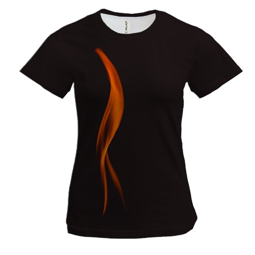 Жіноча 3D футболка я язиком вогню