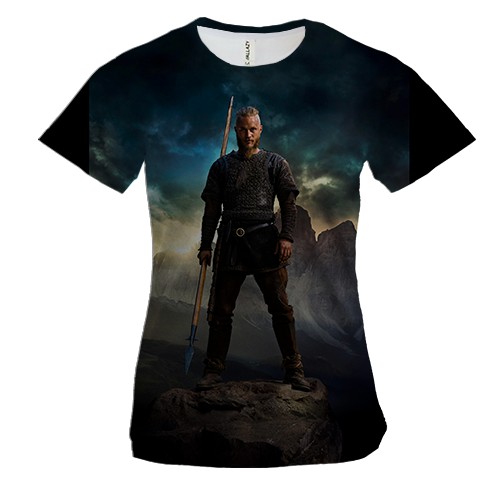 Женская 3D футболка Рагнар Лодброк (Викинги)