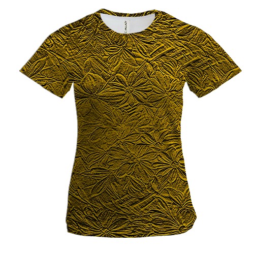 Жіноча 3D футболка з квітковим злитком золота