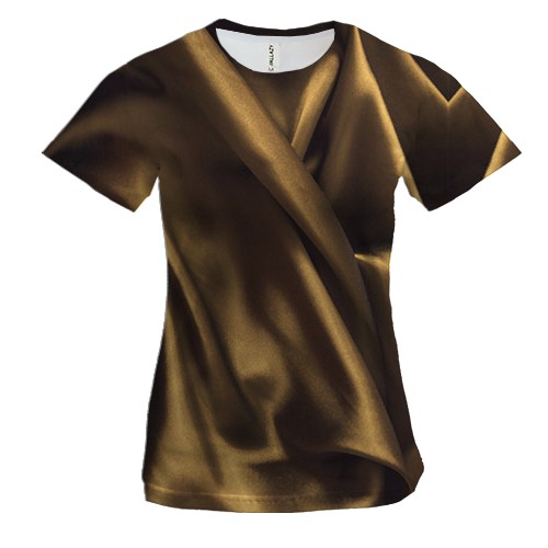 Женская 3D футболка с золотой шелковой тканью
