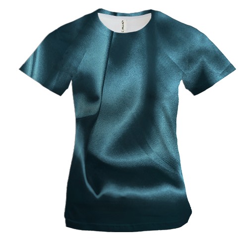 Жіноча 3D футболка з синьою шовковою тканиною
