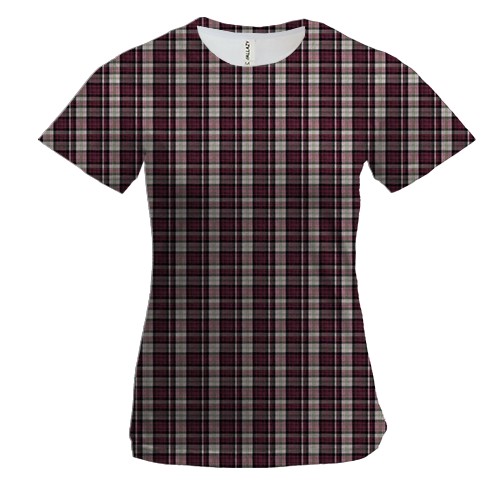 Женская 3D футболка с клетчаным полотном