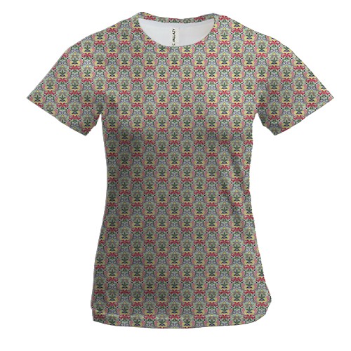 Женская 3D футболка с текстурой обоев (2)