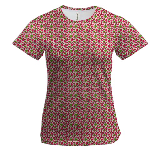 Женская 3D футболка с клубничной текстурой