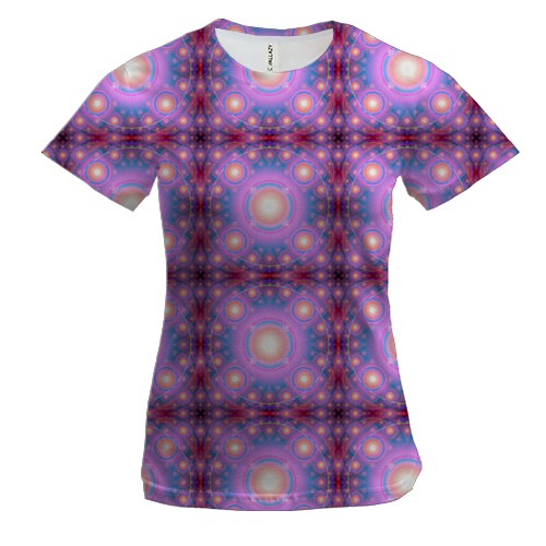 Женская 3D футболка со световыми кругами