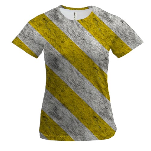 Женская 3D футболка с желто-белыми полосами