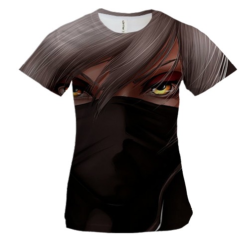 Женская 3D футболка с аниме девушкой в маске