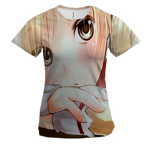 Женская 3D футболка с Аниме грустной девушкой