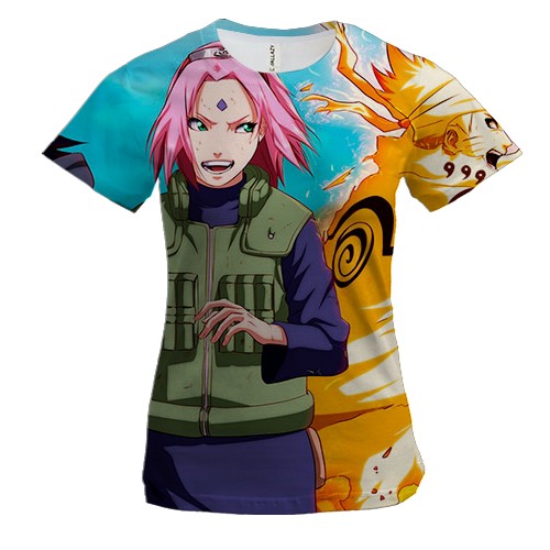 Жіноча 3D футболка з Сакурою (Наруто)
