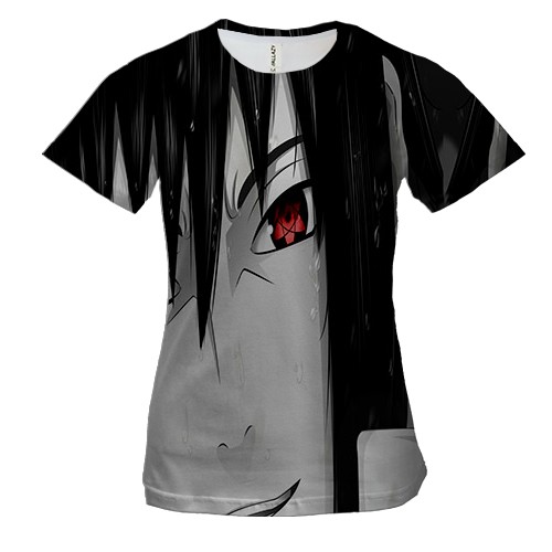 Жіноча 3D футболка з темним Саске (Наруто)