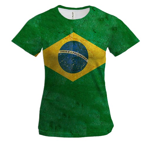 Женская 3D футболка с флагом Бразилии