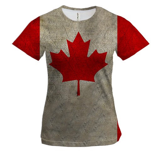 Женская 3D футболка с флагом Канады