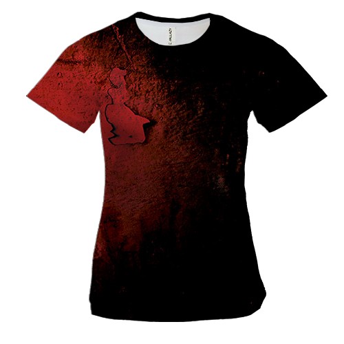 Женская 3D футболка с красной стеной